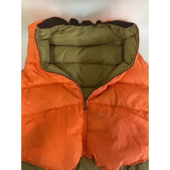 Vintage 80s Mens Reversible Hunting Puffer Vest Duck Down Kmart Neon Orange XL - Picture 6 of 12